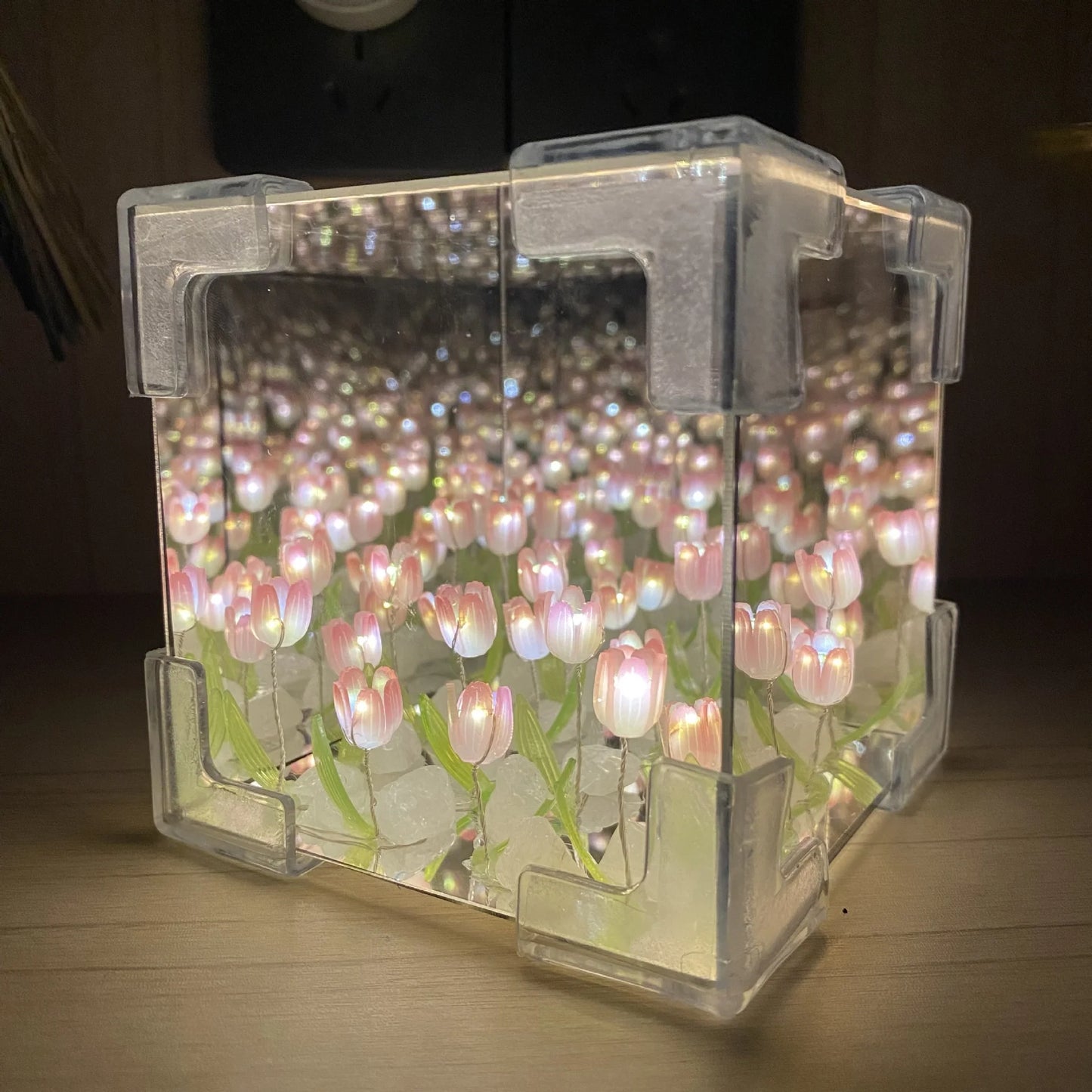 Petalya™ 3D Tulip Sea Cube Box Night Lamp – Romantic DIY Gift for Couples