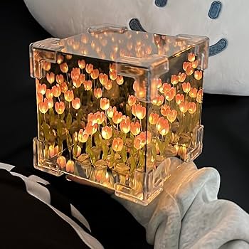 Petalya™ 3D Tulip Sea Cube Box Night Lamp – Romantic DIY Gift for Couples