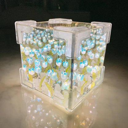 Petalya™ 3D Tulip Sea Cube Box Night Lamp – Romantic DIY Gift for Couples